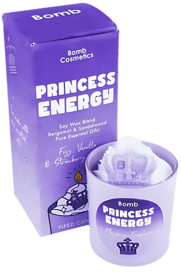 Princess Energy Piped Glass Candle
