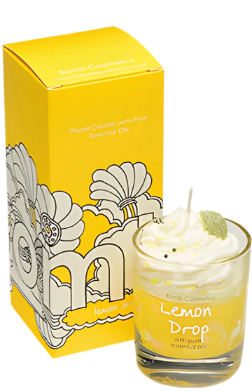 Lemon Drop Piped Glass Candle