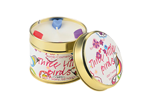 Three Little Birds Tin Candle