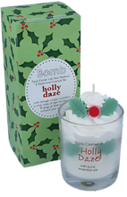 Holly Daze Piped Glass Candle