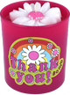 Thank You Flower Piped Glass Candle