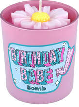 Birthday Babe Flower Piped Glass Candle