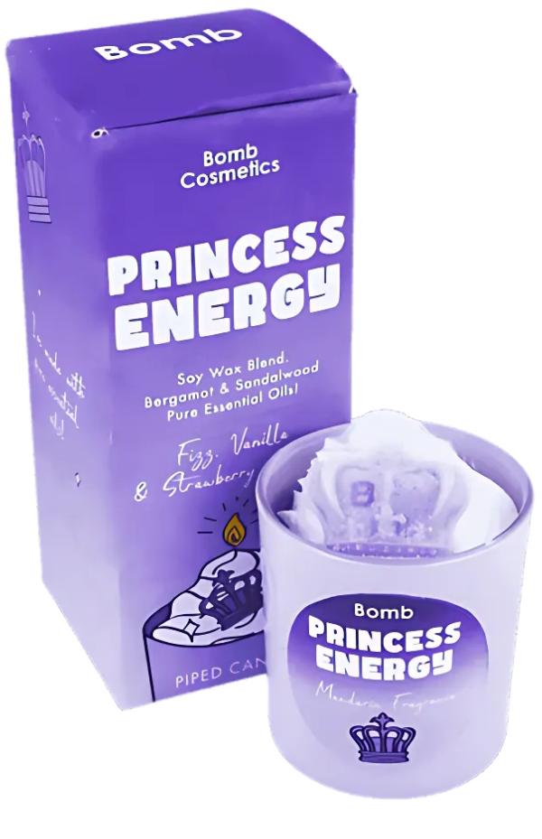 Princess Energy Piped Glass Candle