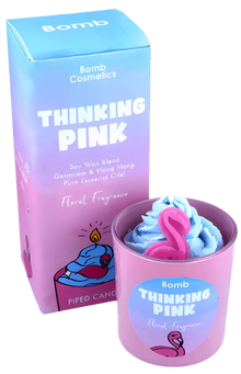 Thinking Pink Piped Glass Candle