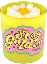 Stay Golden Flower Piped Glass Candle