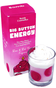 Big Button Energy Piped Glass Candle