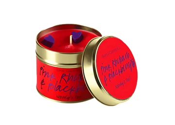Pink Rhubarb & Blackberry Tin Candle