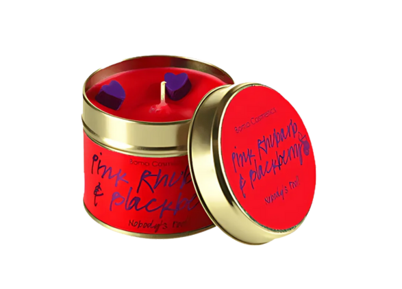 Pink Rhubarb & Blackberry Tin Candle