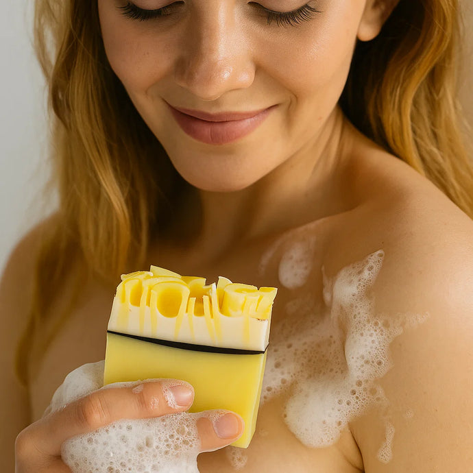 Lemon Meringue Soap Sliced