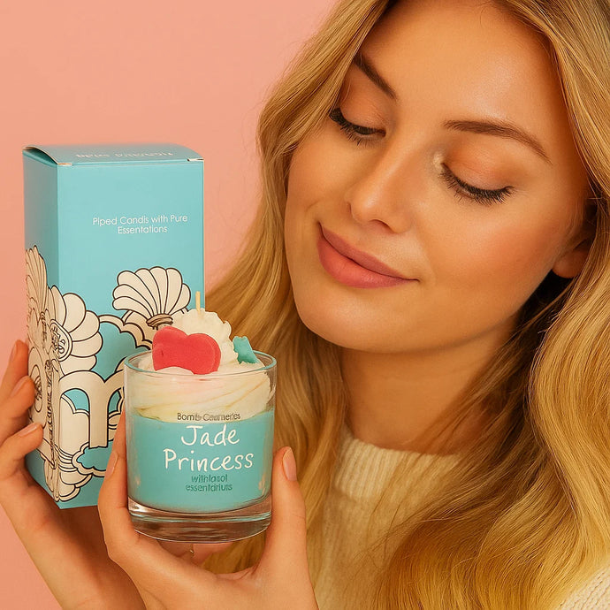 Jade  Princess Piped Glass Candle