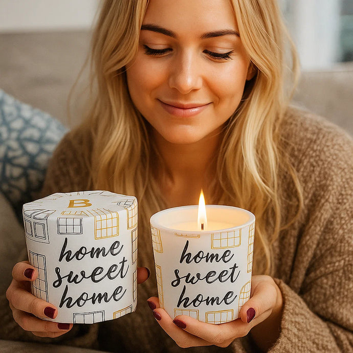 Home Sweet Home Wrapped Candle