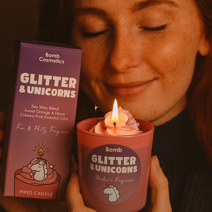 Glitter and Unicorns Piped Candle