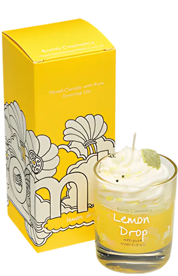 Lemon Drop Piped Glass Candle