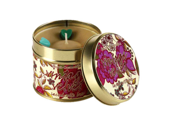 Vintage Velvet Tin Candle