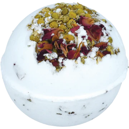 Rose and Chamomile vegan RAW bath bomb