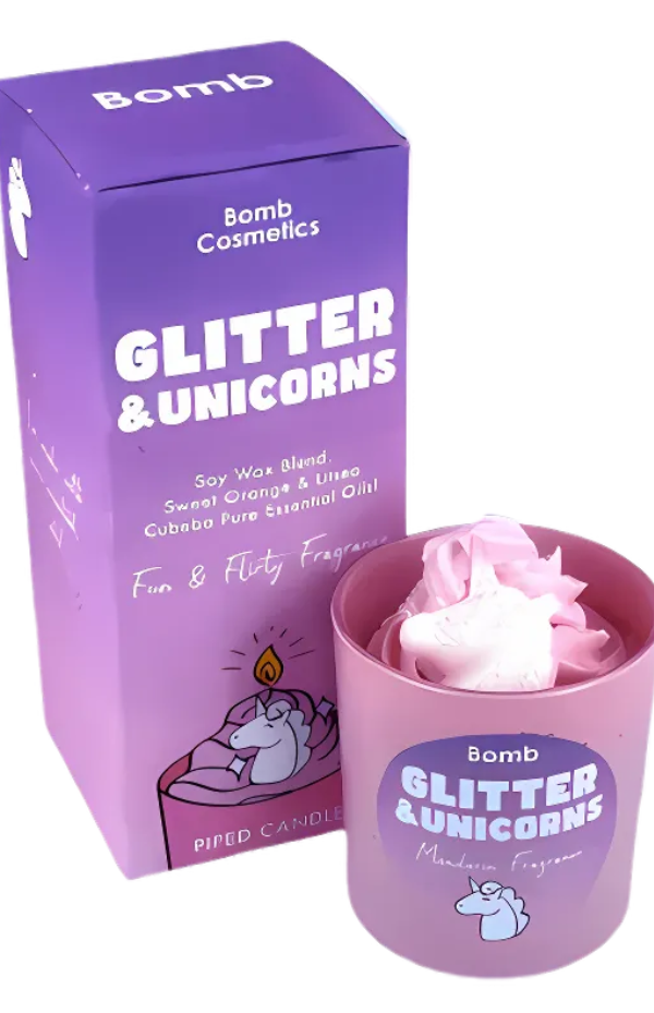 Glitter and Unicorns Piped Candle