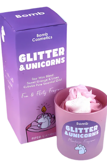 Glitter and Unicorns Piped Candle