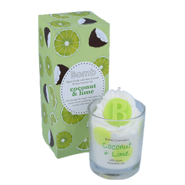 Coconut & Lime Piped Glass Candle