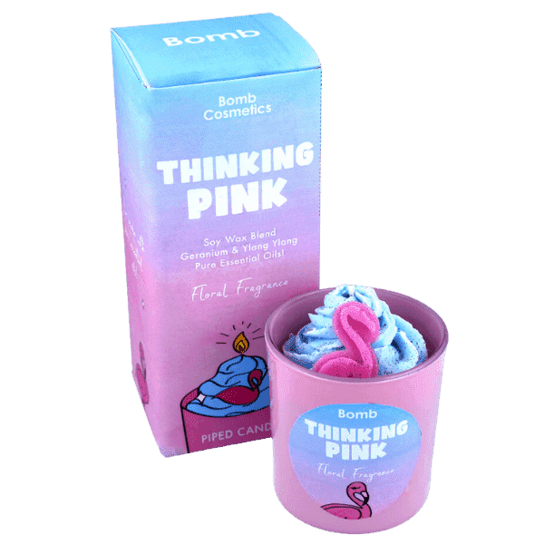 Thinking Pink Piped Candle