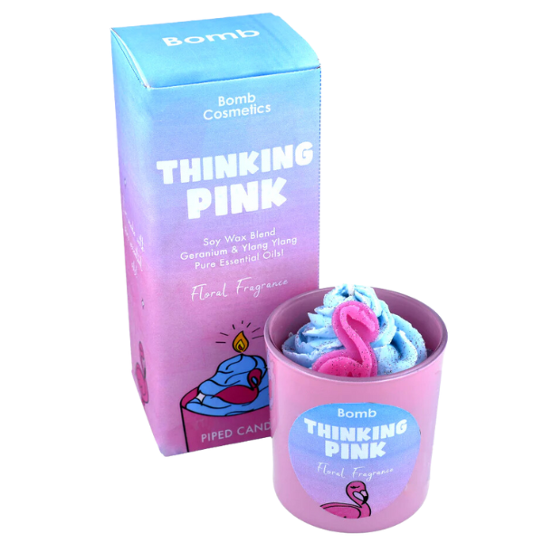Thinking Pink Piped Candle