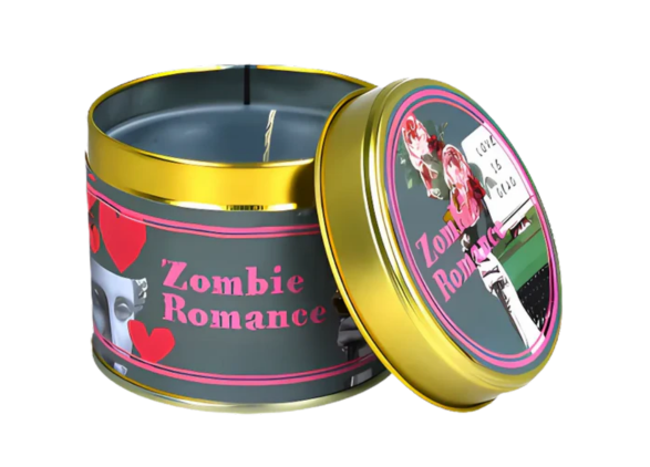 Zombie Romance Tin Candle