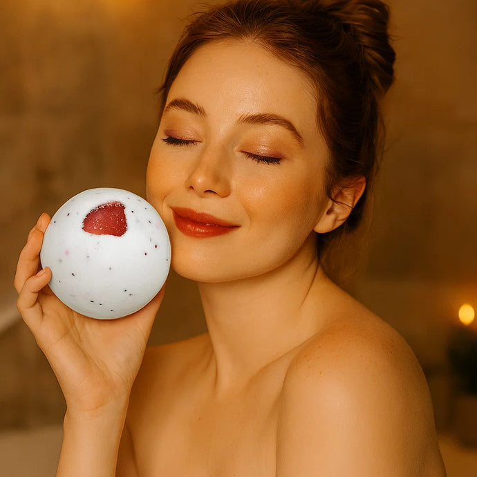 Sweet Strawberry Vegan Raw bath bomb