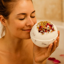 Rose and Chamomile vegan RAW bath bomb