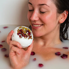 Rose and Chamomile vegan RAW bath bomb