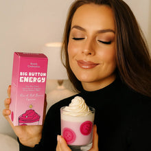 Big Button Energy Piped Glass Candle