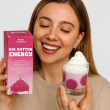 Big Button Energy Piped Glass Candle