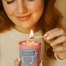 Birthday Babe Flower Piped Glass Candle