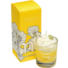 Lemon Drop piped Glass Candle