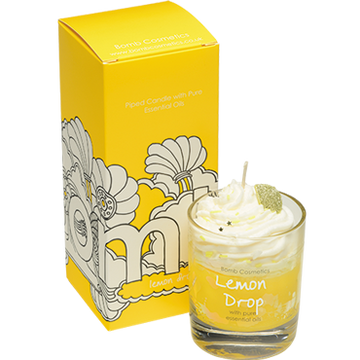 Lemon Drop piped Glass Candle