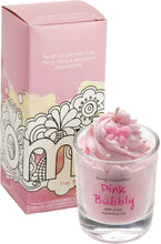 Pink Bubbly Piped Candle