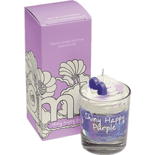 Shinny Happy Purple Piped Candle