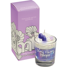 Shinny Happy Purple Piped Candle
