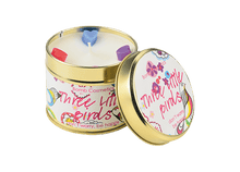 Three Little Birds Tin Candle